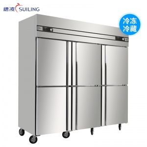 穗凌Q1.6L6-C冰柜商用不锈钢六门厨房柜双温双箱冷冻冷藏保鲜冰箱